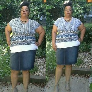 PLUS DENIM SKIRT SET NWT
